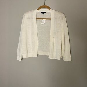 Ann Taylor- white linen dress cardigan. NWT